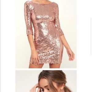 Rose gold sequin dress